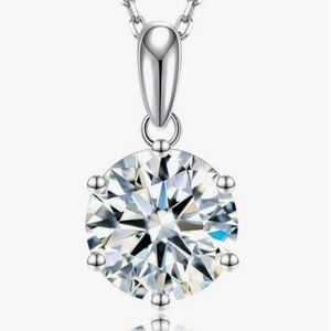 #Certified 5ct. t.w. Moissanite Diamond Solitaire Necklace NEW